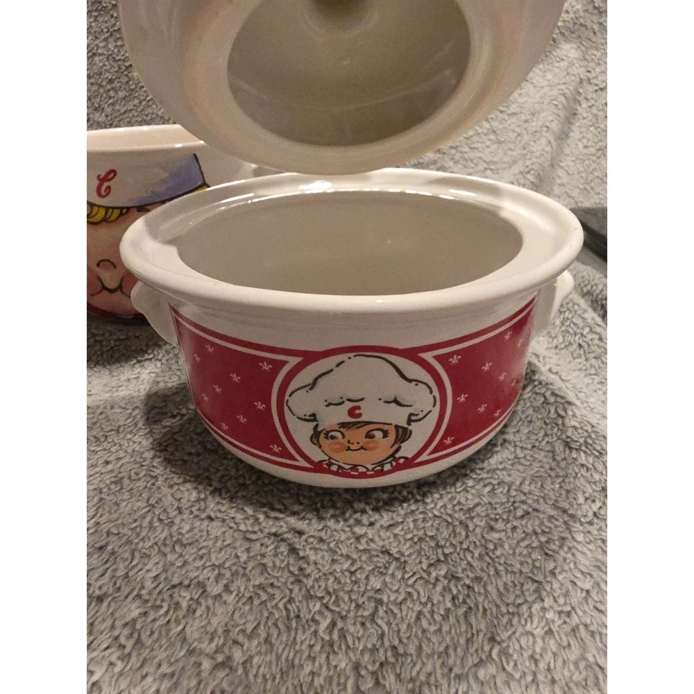 Set Of 3 Vintage Campbell‎ Soup Crocs (2) And Soup Mug (1)